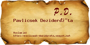 Pavlicsek Dezideráta névjegykártya